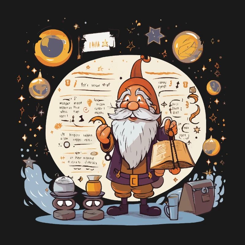 Gnome de l’Espace avec Grimoire