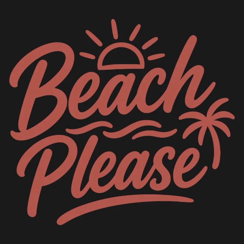 Beach Please Sunset Palm