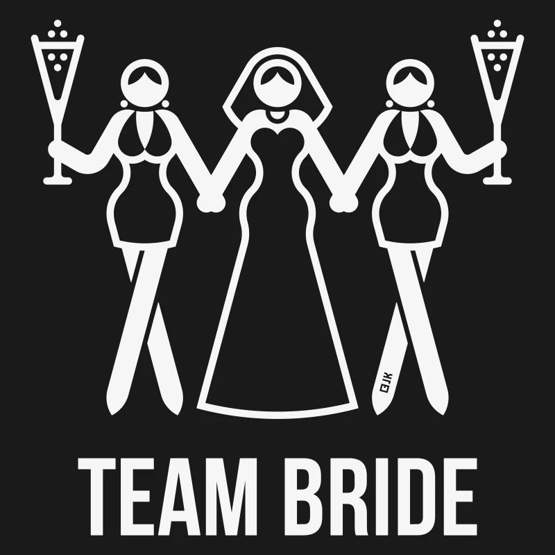 Team Bride (Junggesellinnenabschied 3some / Weiß)