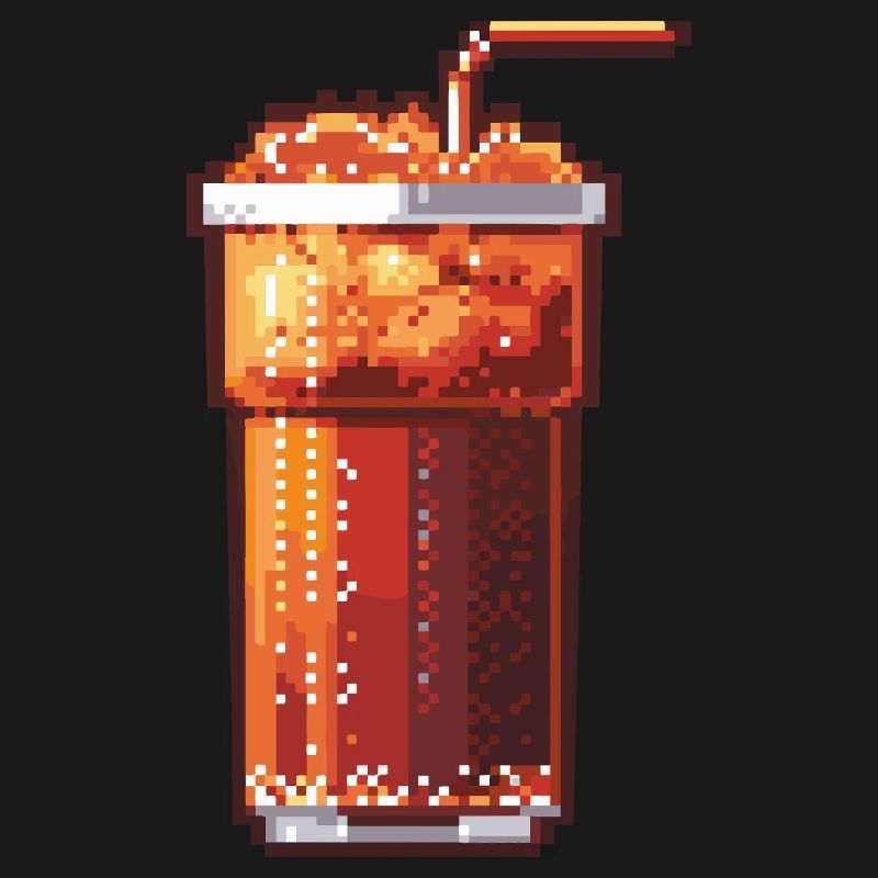 Pixel Cola Glas mit Eis