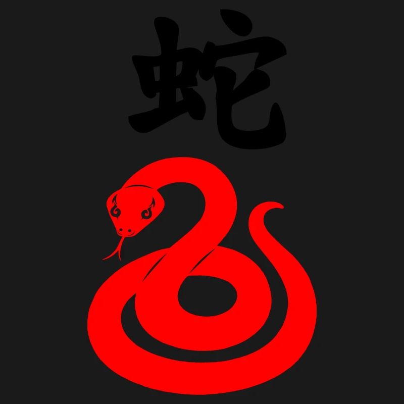 Chinese script with red snake