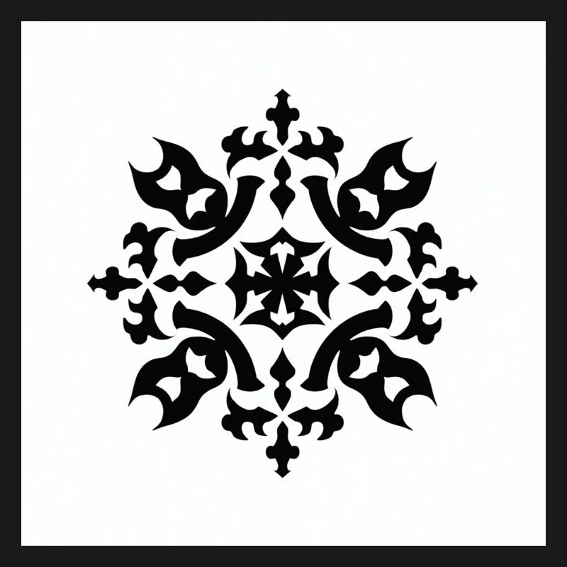 Intricate Black Snowflake Pattern