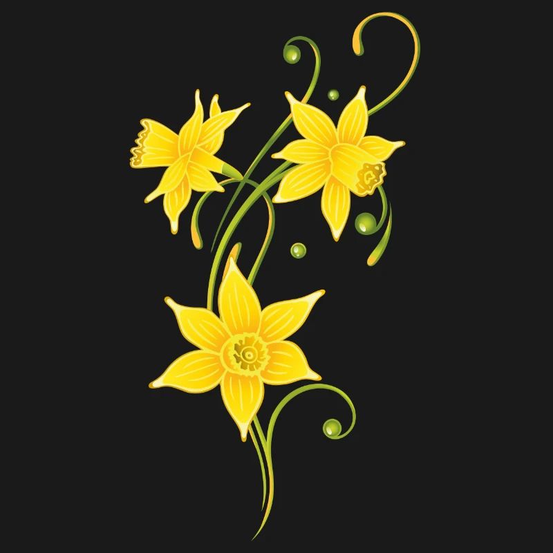 Filigree Daffodils Flowers. Spring, Easter.
