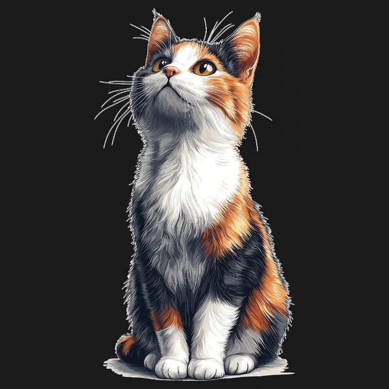 Bunte sitzende Comic Katze