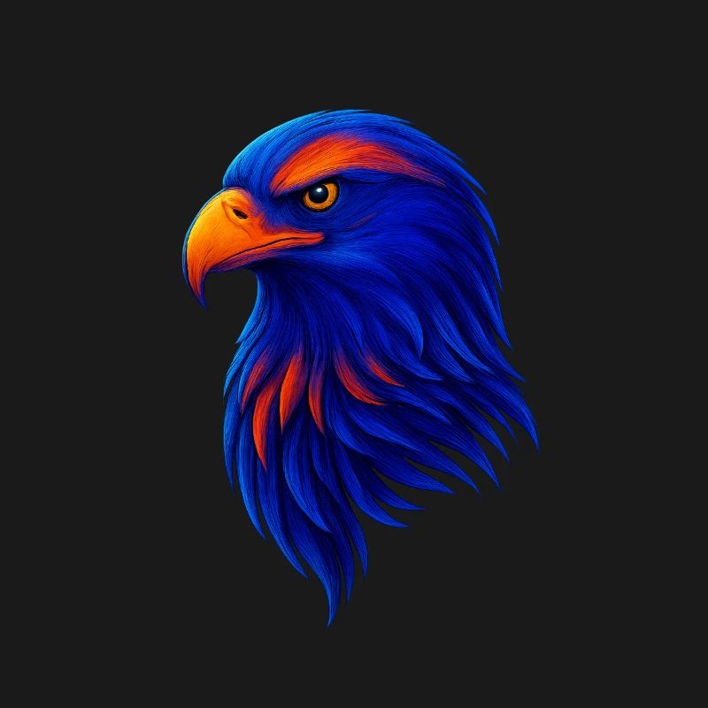 Colored eagle in neon style