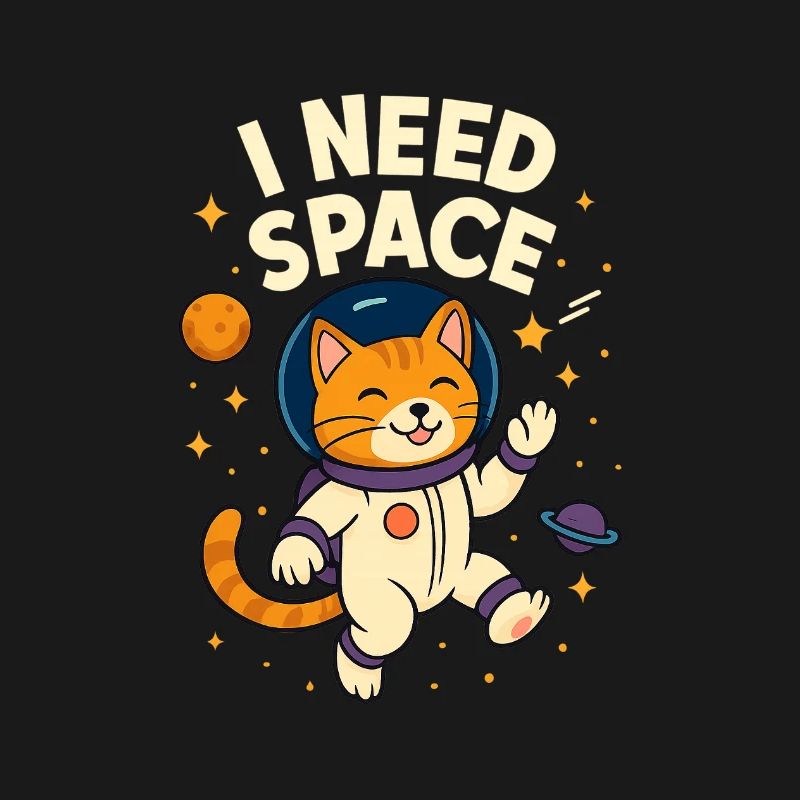 Mignon chat astronaute de l’espace