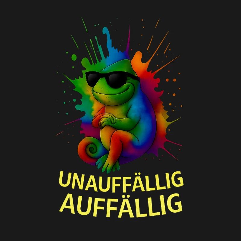 Regenbogen Chamäleon mit Stil