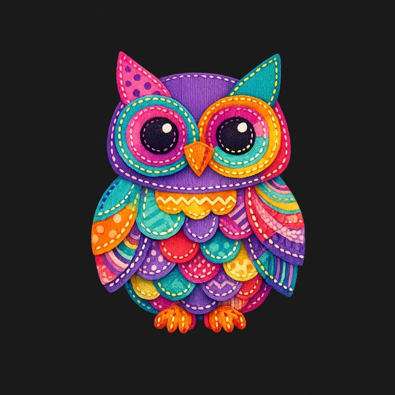 Magie du Hibou en Patchwork