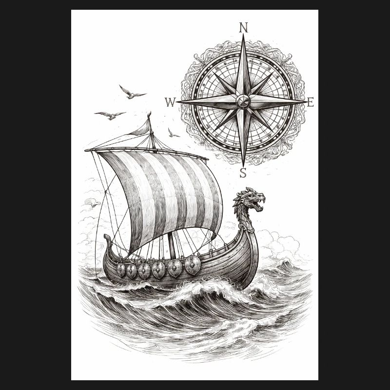 Compass Viking Sailing Ship