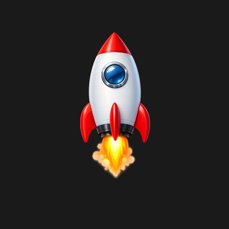 Cheerful Rocket Retro Design
