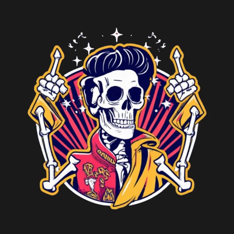 Neon Skull Rockabilly Duel