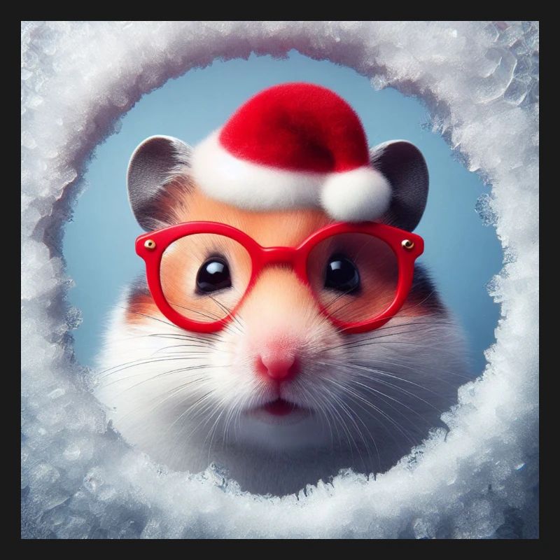 Hamster als Weihnachtsmann