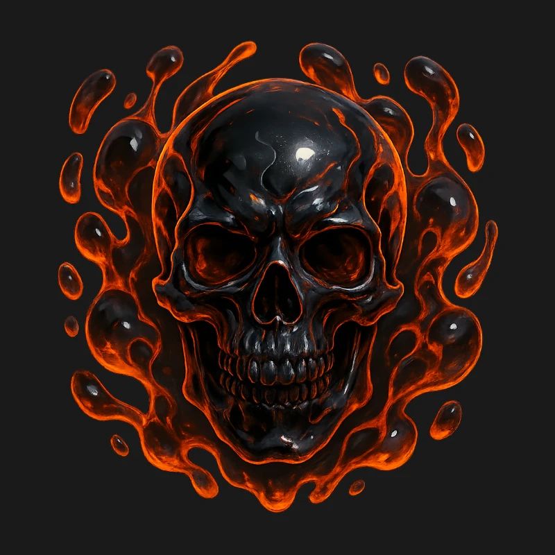 Flaming skull