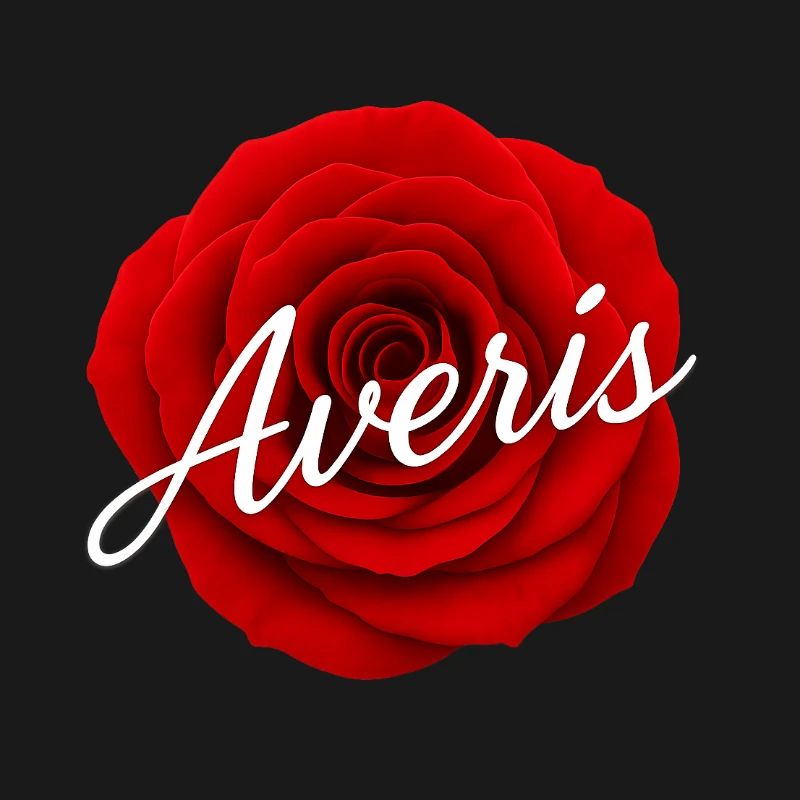 Rote Rose mit Avenir-Textdesign
