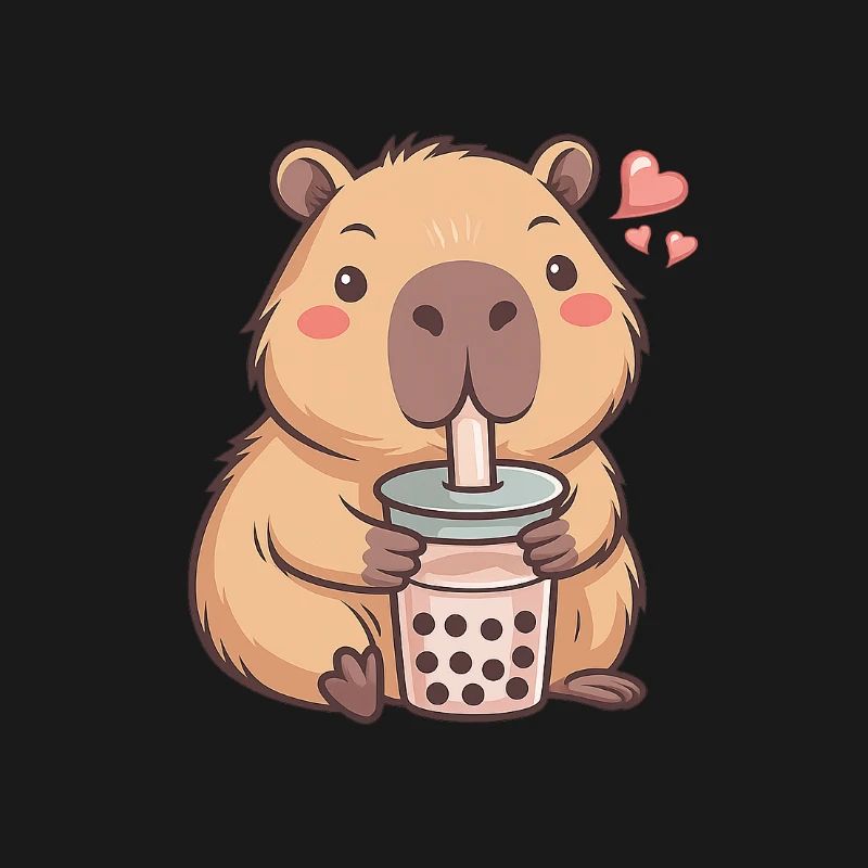 Beaver Bubble Tea Charm