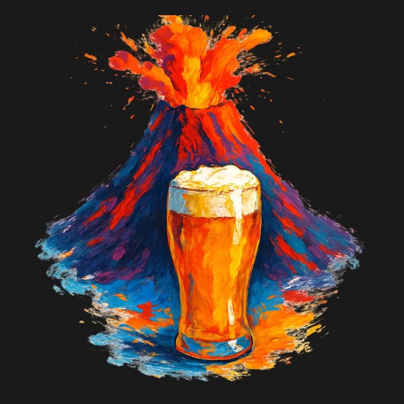 Vulkan Bierkunst Wasserfarben