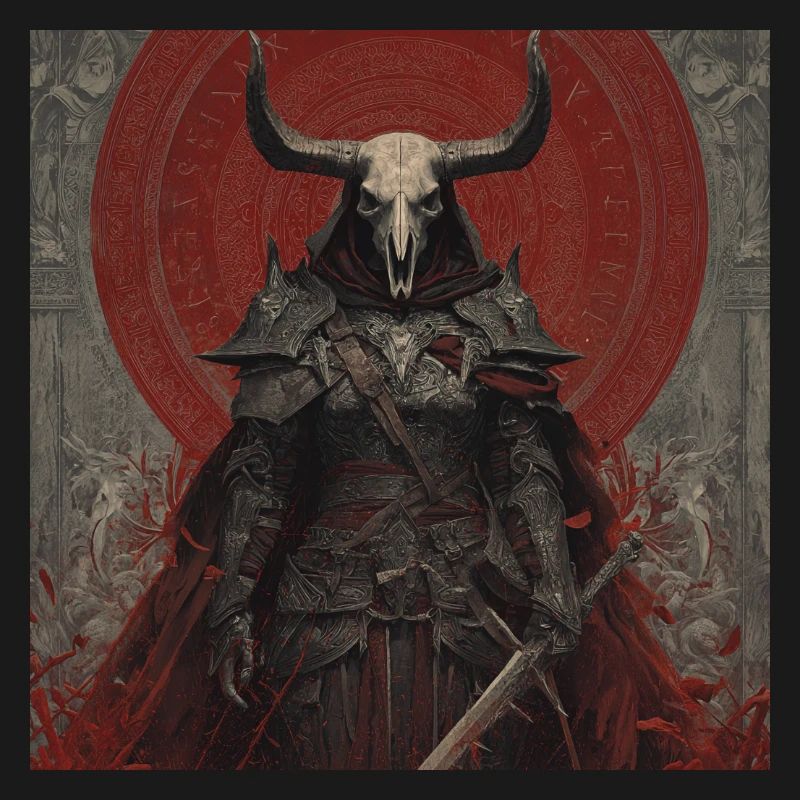 Dämonenkrieger mit Schädelhelm