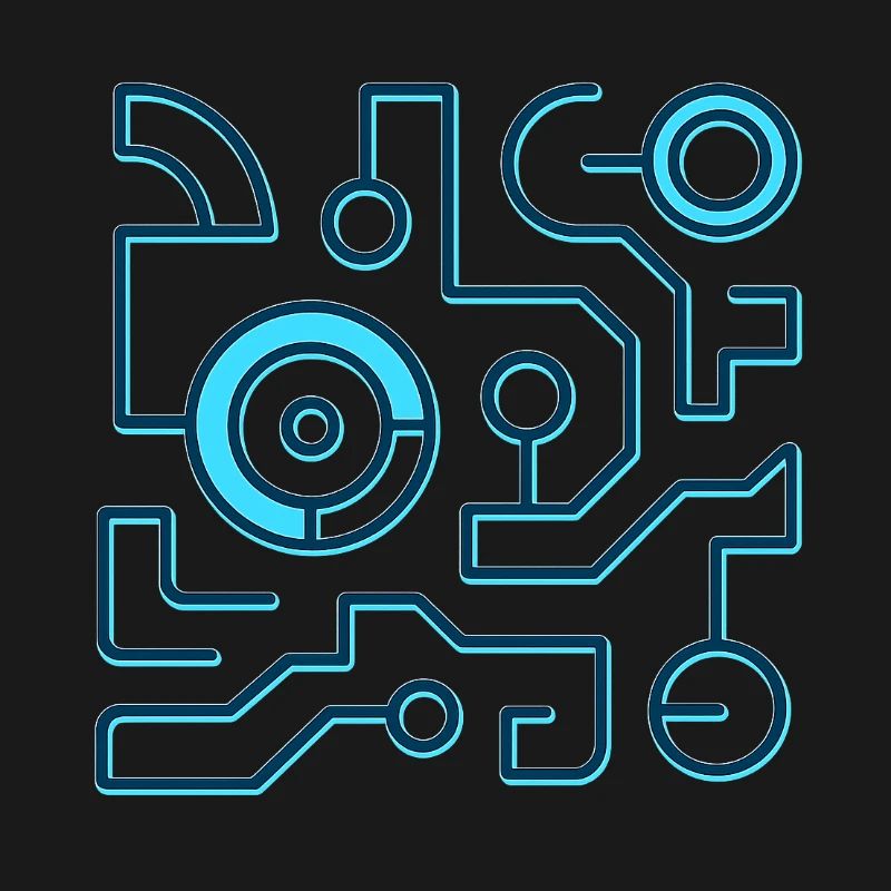 Neon Circuit Blue Lines