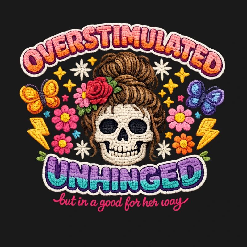 Overstimulated Unhinged Patch Skull