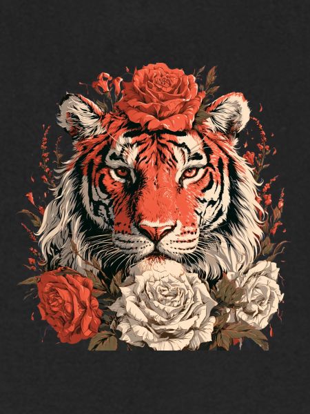 Tiger mit Blumenkrone