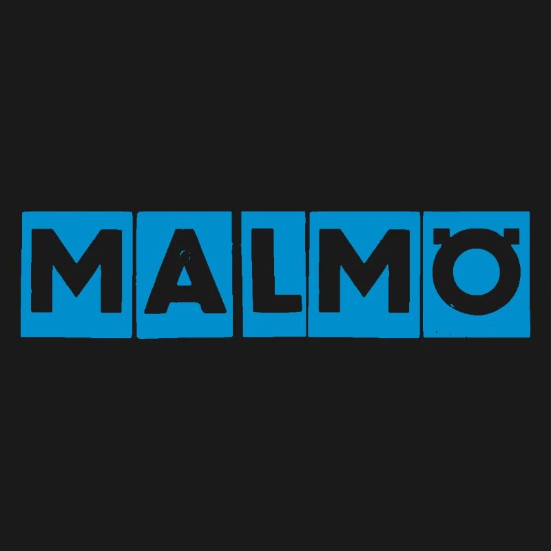 Malmö – Blue Text Design