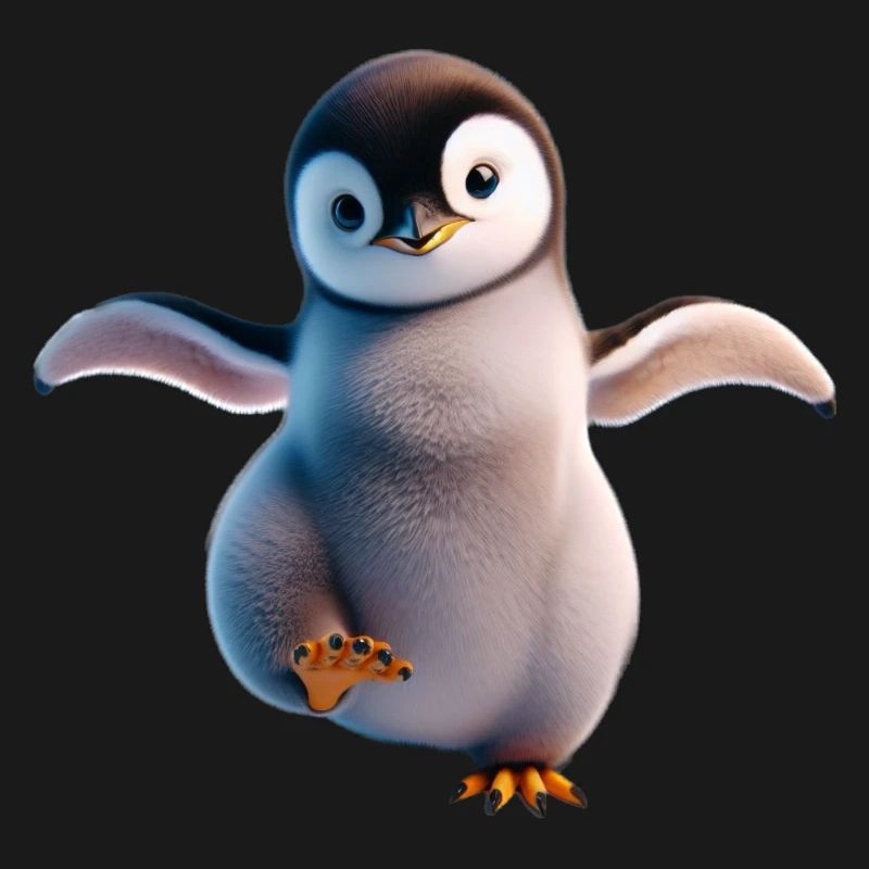 A happily dancing penguin