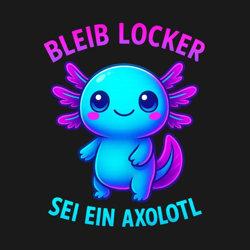 Bleib locker sei ein Axolotl | Neon Spruch Design