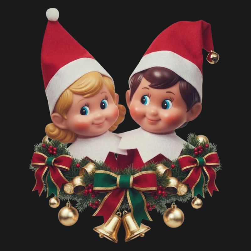 Pull de Noël mignon et festif Elf Duo