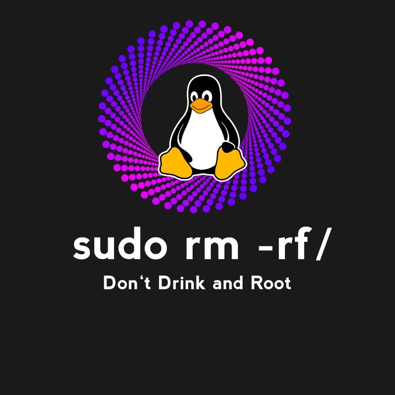 Ordinateur Sys admin Penguin Nerd pc sudo rm -rf cod