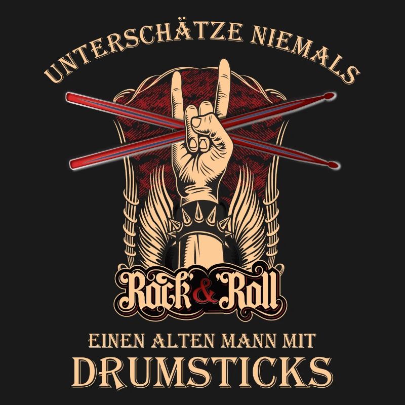 Drummer drummer - old man with drumsticks