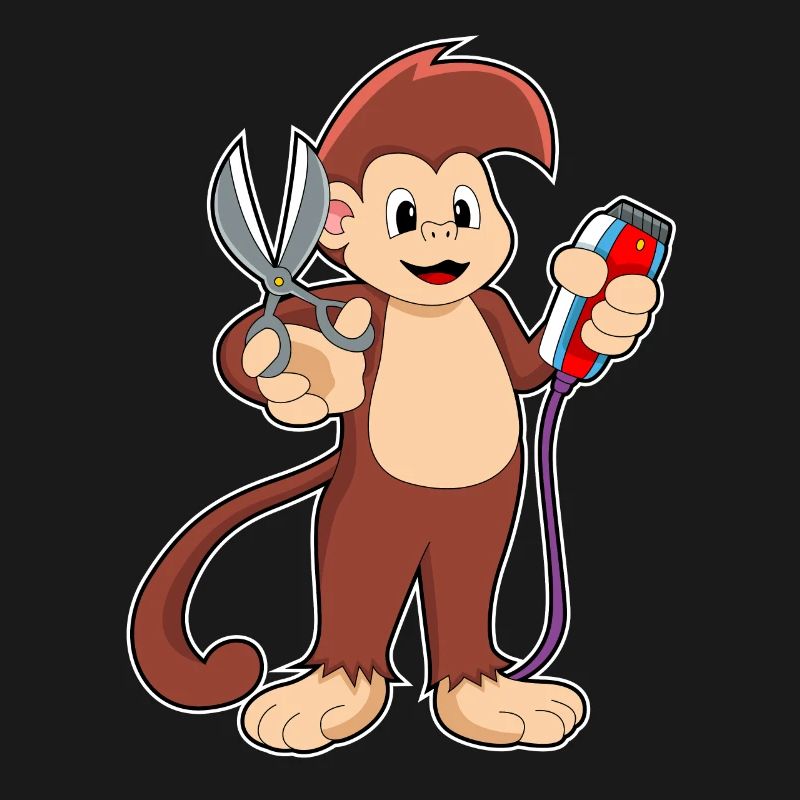 Ciseaux de coiffeur singe