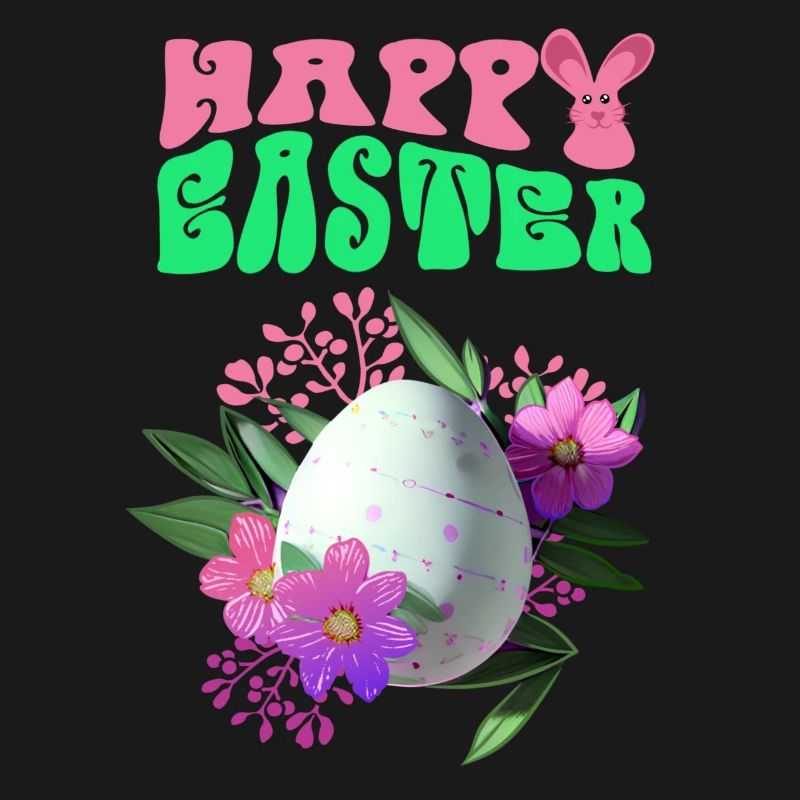Happy Easter Flowers Easter Egg