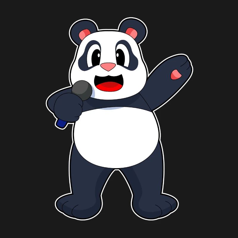 Panda Singer Microphone Singing