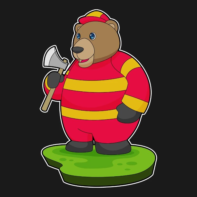 Bear Firefighter Axe Fire Brigade