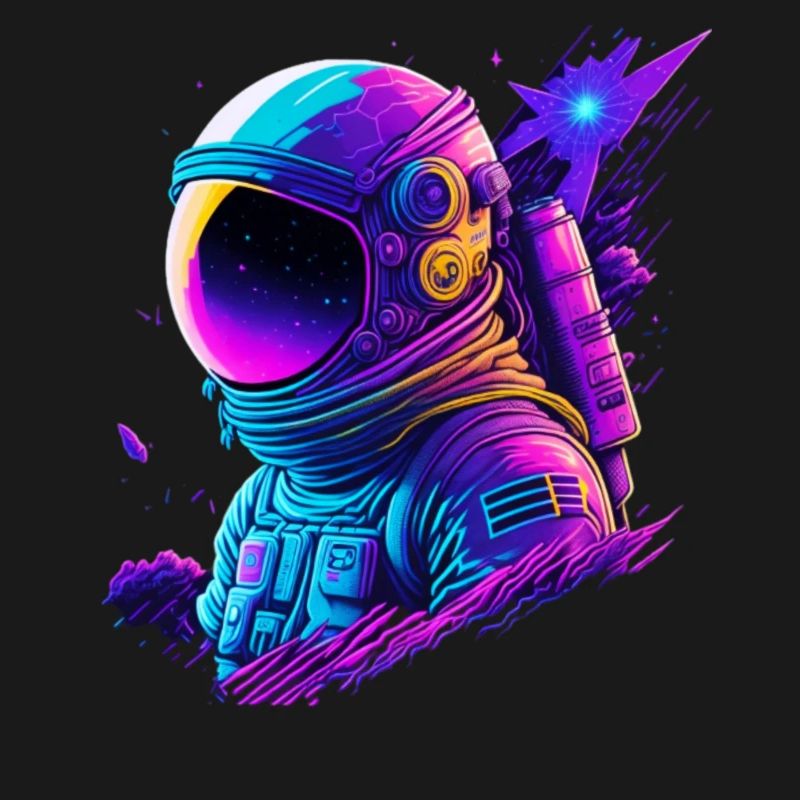 Synthwave Astronaut Space Explorer