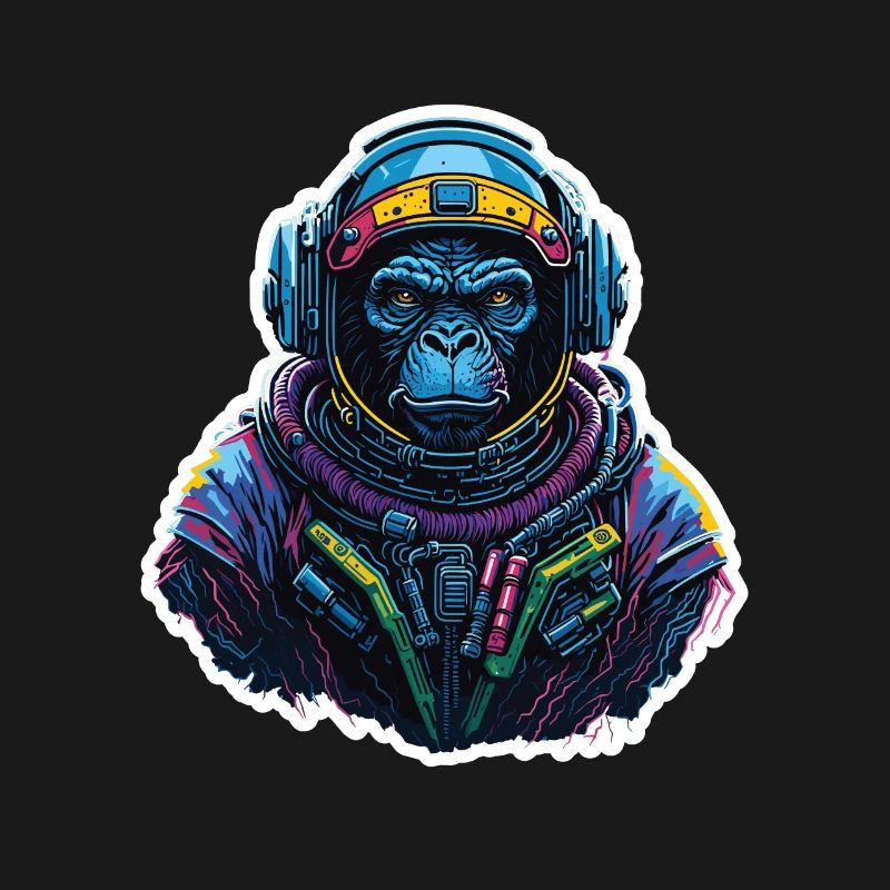 Gorilla Astronaut Neon