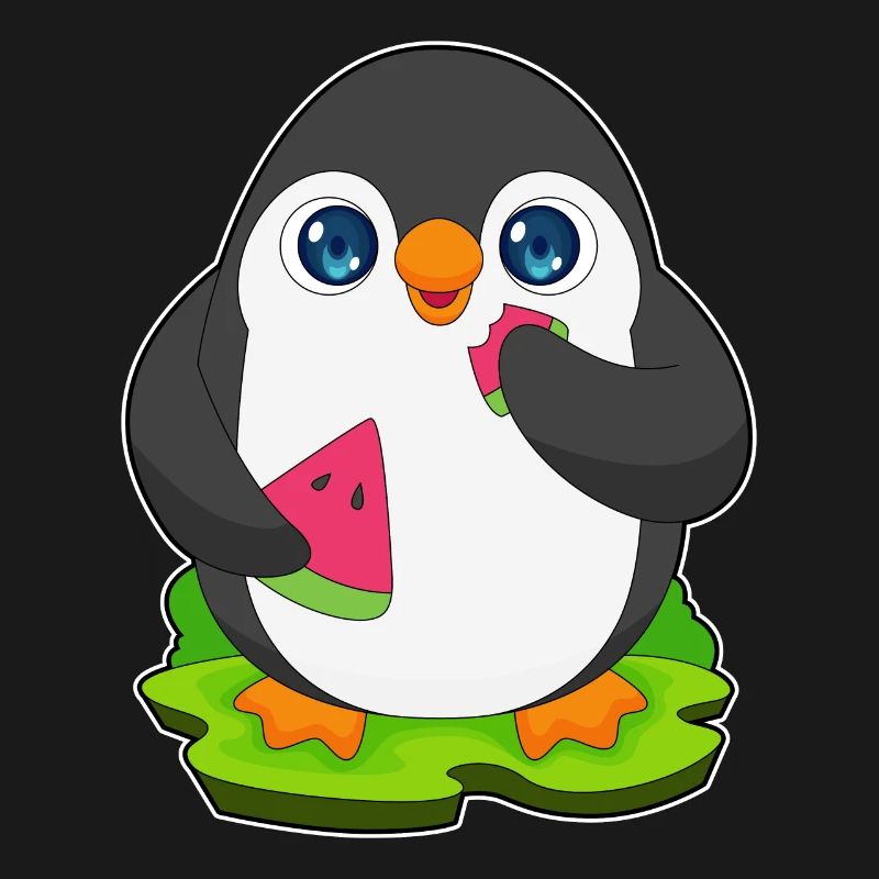 Fruit de pastèque pingouin