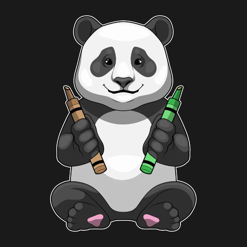 École de crayons de couleur Panda Student