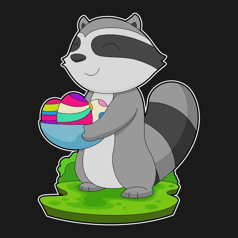 Raccoon Easter Easter Eggs