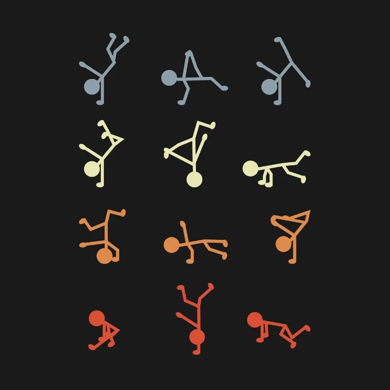 Breakdancer stick figures