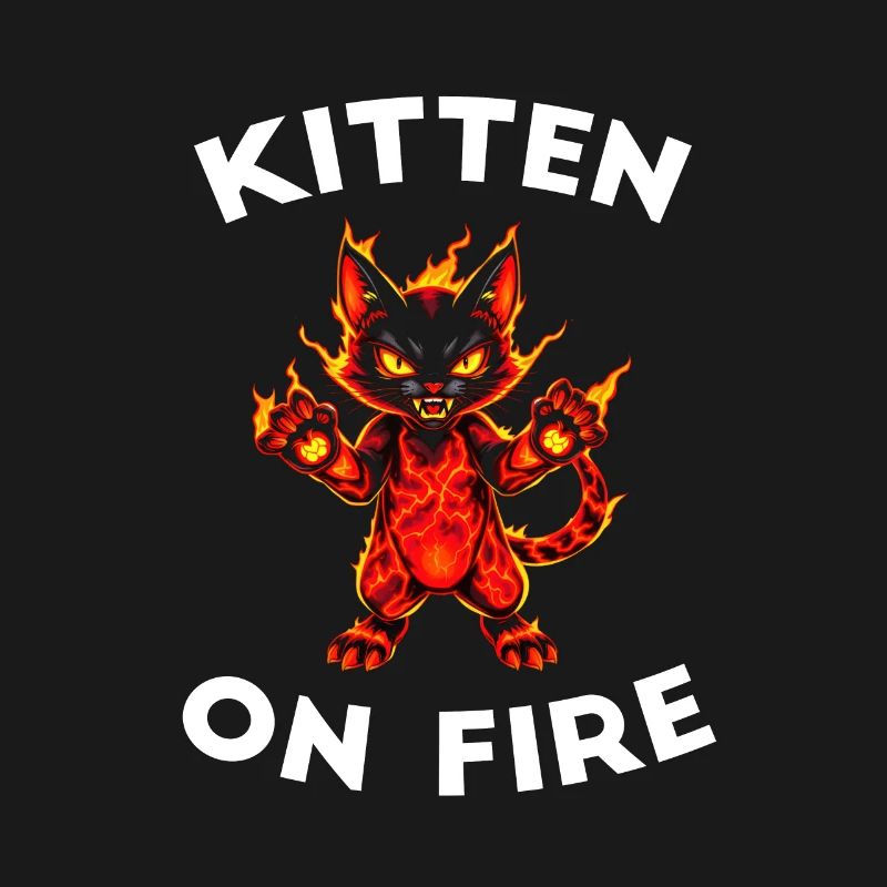 Chat de Feu et de Lave - Chaton en feu