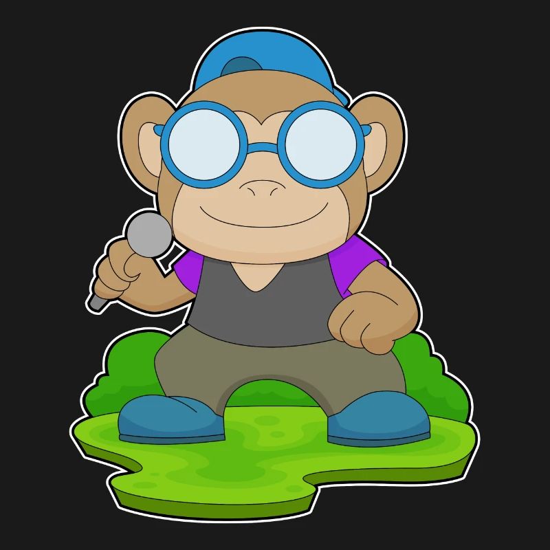 Monkey Singer Microphone Singing