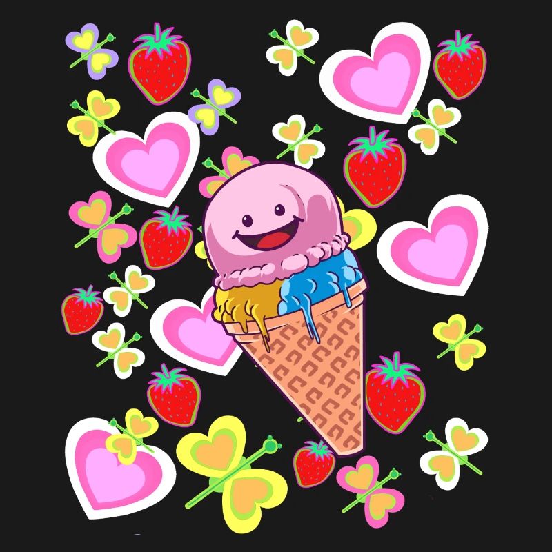Sommer Retro Eis Eiskrem Kinder Kind Eiscrem