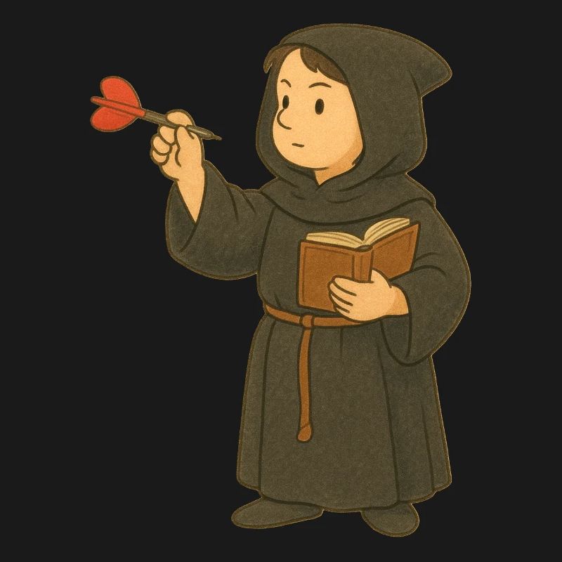 Monk playing darts