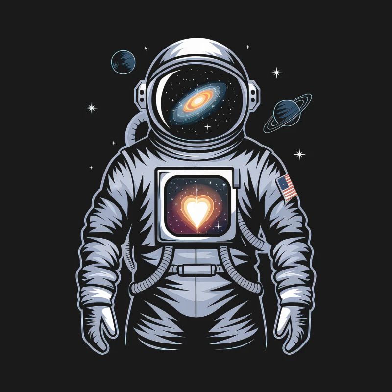 Conception d’astronaute de cœur de l’espace