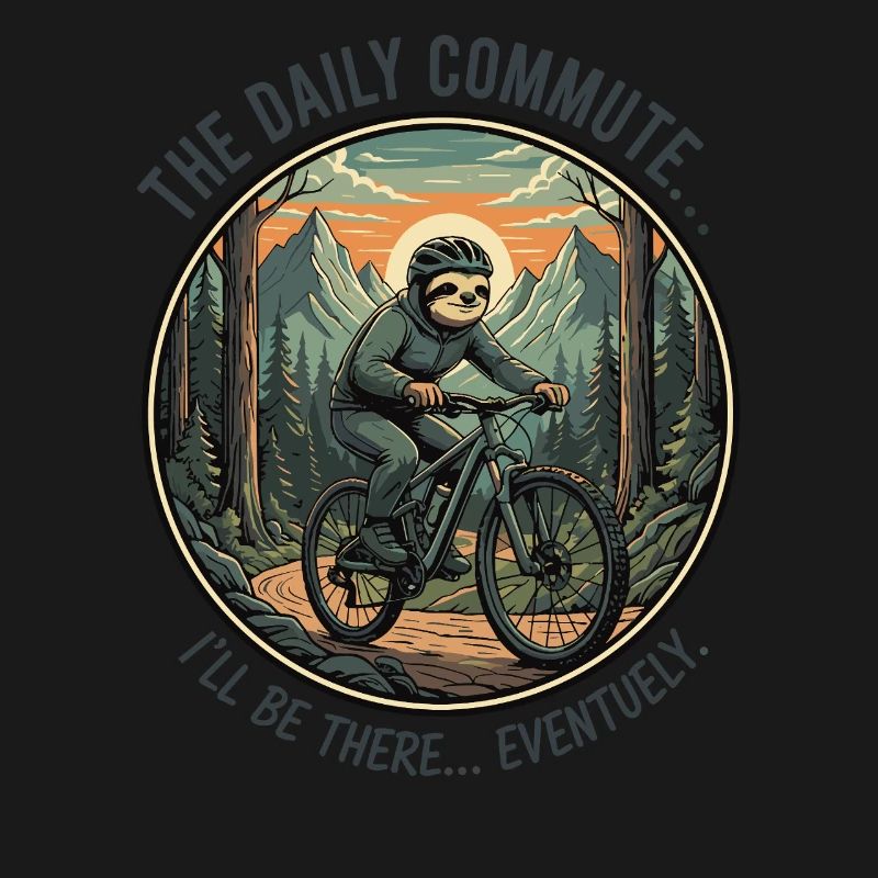 Adventurous cyclist with sloth