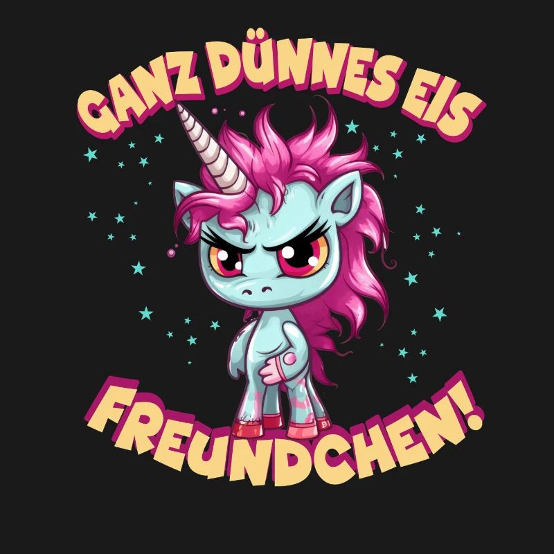 Wütendes Einhorn mit pinker Mähne
