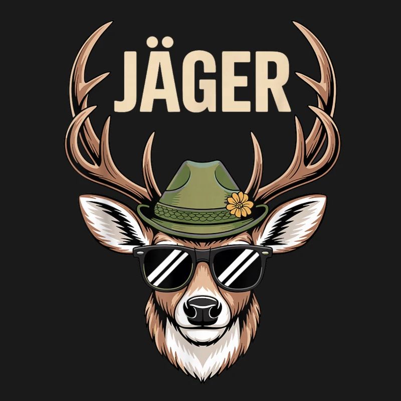 Hunter Deer with Hat Sunglasses