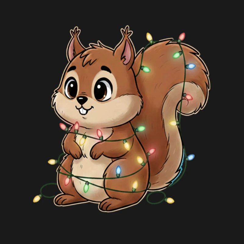 Lichterbehängtes Eichhörnchen