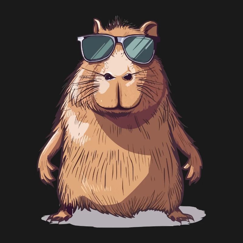 Lässiges Capybara mit Sonnenbrille Comic